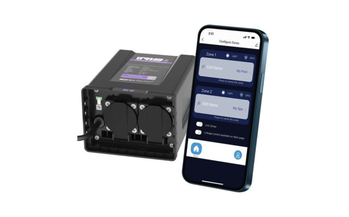 Spa Electrics iRIS Wi-Fi 2-Channel Remote Control System for Multi Plus Pool & Spa Lights RM-WF Spa Electrics iRIS Wi-Fi 2-Channel Remote Control System for Multi Plus Pool & Spa Lights RM-WF